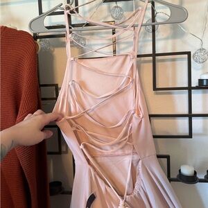 Lulu's Blush Strappy Mini Dress